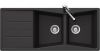 Evier en inox Luisina Rigoletto EV1221 139 finition luisigranit couleur nero 1160x500 avec 2 cuves vidage manuel égouttoir réversible