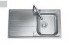 Evier en inox Luisina Funk EV4901IMS couleur inox mini-structure 860x500 avec 1 cuve vidage manuel égouttoir réversible