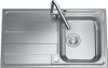 Evier en inox Luisina Funk EV4901IL couleur inox lisse 860x500 avec 1 cuve vidage manuel égouttoir réversible