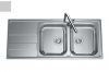 Evier en inox Luisina Funk EV4921IMS couleur inox mini-structure 800x500 avec 2 cuves vidage manuel égouttoir réversible