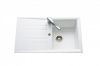 Evier en synthese Luisina Polka EV275VE 006 finition naturalite couleur blanc 860x500 avec 1 cuve vidage automatique égouttoir réversible