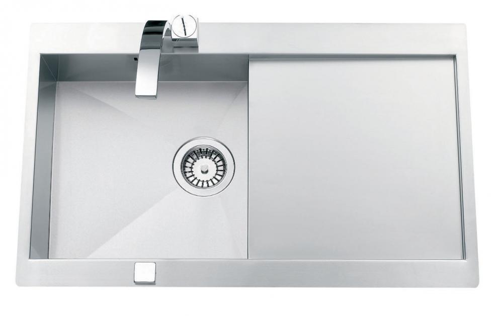  Evier en inox Luisina Adagio Plus EV5601E IL finition luisinox couleur inox lisse 860x520 avec 1 cuve vidage manuel égouttoir réversible EV5601E