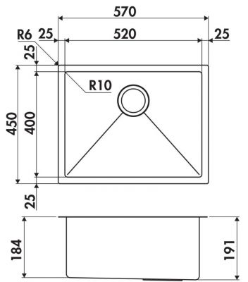 Plan  Evier Luisina Pandore Inox Luisinox Inox PVD Or brillant Inox PVD Or 450x570 EV77018