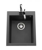 Evier Luisina Quadrille Granit Luisigranit Noir Métal Noir 500x410 EV984 118E