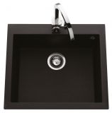 Evier Luisina Quadrille Granit Luisigranit Noir Métal Noir 500x570 EV987 118E