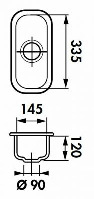 Plan  Evier Luisina Symphonies Inox Luisinox Inox lisse Inox lisse 360x170 EVSP13IL1