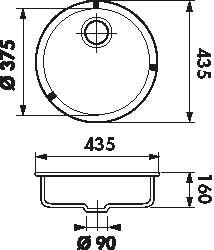 Plan  Evier Luisina Ronde Inox Luisinox Inox lisse Inox lisse  EVSP14IL1