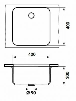 Plan  Evier Luisina Symphonies Inox Luisinox Inox lisse Inox lisse 430x430 EVSP39IL1