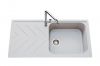 Evier en granit Luisina Arpège EV35011 116 finition luisigranit couleur alpina 1000x500 avec 1 cuve vidage automatique égouttoir réversible