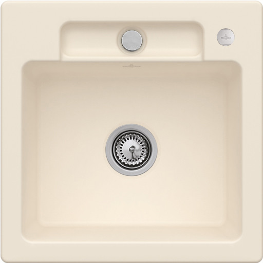 Evier Luisina Siluet-s-flat Céramique Luisiceram Ivory Beige 510x510 EV33452FFU EV33452FS5