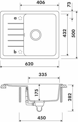 Plan  Evier Luisina Nouba Granit Luisigranit Croma Gris 500x620 EV0003022