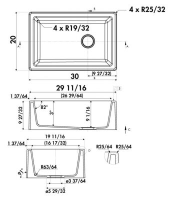 Plan  Evier Luisina Philippe-ii Granit Luisigranit Blanc Blanc 508x762 E4910N0ST006