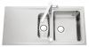 Evier en inox Luisina Fagotto EV5811 IMS finition luisinox couleur inox mini-structure 1010x510 avec 1.5 cuves vidage manuel égouttoir réversible