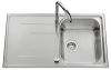 Evier en inox Luisina Debussy EV4801 IMS finition luisinox couleur inox mini-structure 860x500 avec 1 cuve vidage manuel égouttoir réversible