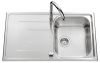 Evier en inox Luisina Debussy EV4801 IL finition luisinox couleur inox lisse 860x500 avec 1 cuve vidage manuel égouttoir réversible