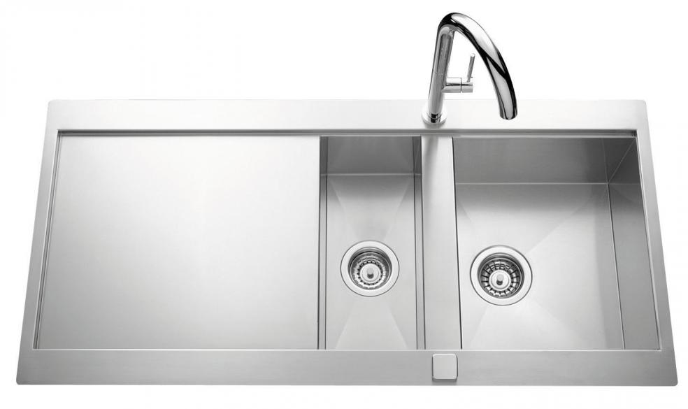  Evier en inox Luisina Adagio Plus EV5611E IL finition luisinox couleur inox lisse 1000x520 avec 1.5 cuves vidage manuel égouttoir réversible EV5611E