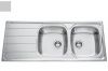 Evier en inox Luisina Rock EV4521 IMS finition luisinox couleur inox mini-structure 1160x500 avec 2 cuves vidage automatique égouttoir réversible