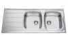 Evier en inox Luisina Rock EV4521 IL finition luisinox couleur inox lisse 1160x500 avec 2 cuves vidage automatique égouttoir réversible