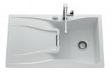  Evier en inox Luisina Cascade EV1501 106 finition luisidiam couleur polaris 860x500 avec 1 cuve vidage manuel égouttoir réversible