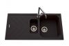 Evier en inox Luisina Arpège EV3511 219 finition luisigranit couleur full black 1000x500 avec 1.5 cuves vidage automatique égouttoir réversible