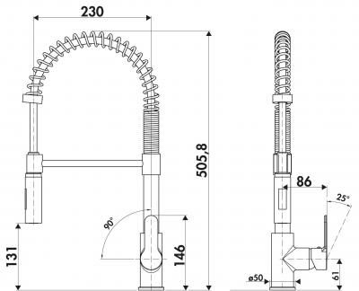 Plan Mitigeur en laiton Luisina Mitigeur Multi-jets + Douchette RCD179 015 couleur finition chromée