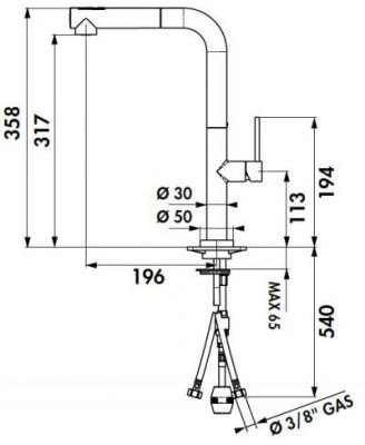 Plan Mitigeur en laiton Luisina Mitigeur Multi-jets + Douchette RC705/DO 015 couleur finition chromée