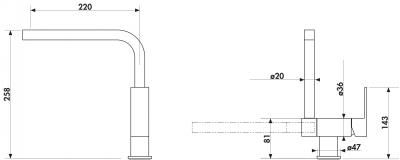 Plan Mitigeur en laiton Luisina Mitigeur RCD66/BB 015 couleur finition chromée