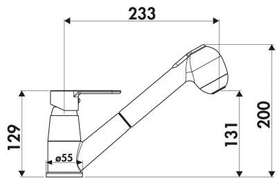 Plan Mitigeur en laiton Luisina Mitigeur Multi-jets + Douchette RC183/DO 015 couleur finition chromée