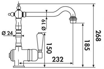 Plan Mitigeur en laiton Luisina Mitigeur RC800 015 couleur finition chromée