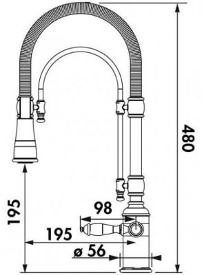 Plan Mitigeur en laiton Luisina Mitigeur Multi-jets + Douchette RCD110 015 couleur finition chromée