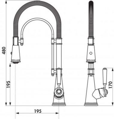 Plan Mitigeur en laiton Luisina Mitigeur Multi-jets + Douchette R701 015 couleur finition chromée