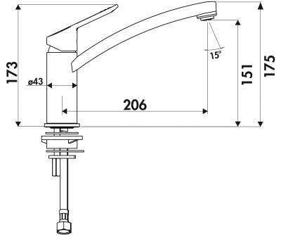 Plan Mitigeur en laiton Luisina Mitigeur RCE113 015 couleur finition chromée