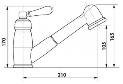 Plan Mitigeur en laiton Luisina Mitigeur Multi-jets + Douchette R205 015 couleur finition chromée