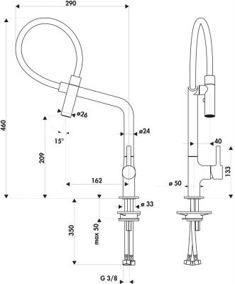 Plan  Mitigeur Luisina Mitigeur-multi-jets-douchette Laiton Laiton  Chromé  RC1194DO015