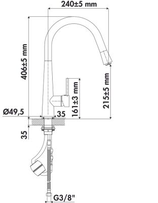 Plan  Mitigeur Luisina Mitigeur-douchette Laiton Laiton  Chromé  RC259HDO015