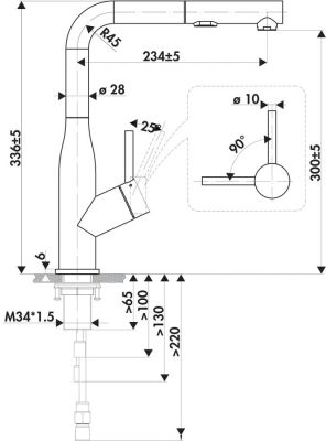 Plan  Mitigeur Luisina Mitigeur-multi-jets-douchette Inox massif Inox massif  Inox  RC313DO055