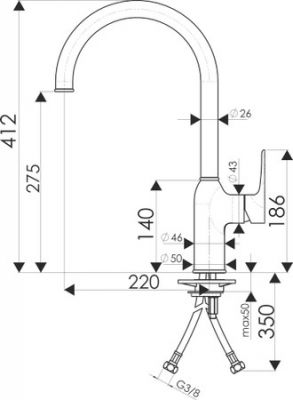 Plan Mitigeur de cuisine Lusina en nikel brossé Emma avec bec pivotant RC135065