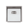 Evier en inox Rodi Box Lux Box Lux 40 BRE finition satiné couleur inox 400x400 avec 1 cuve vidage manuel
