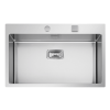 Evier en inox Rodi Box Lux Box Lux 76 BRO finition satiné couleur inox 765x510 avec 1 cuve vidage manuel