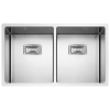 Evier en inox Rodi Box Lux Box Lux 75 BRO finition satiné couleur inox 755x450 avec 1.5 cuves vidage manuel