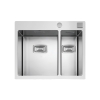 Evier en inox Rodi Box Lux Box Lux 56 BRE finition satiné couleur inox 565x510 avec 1.5 cuves vidage manuel