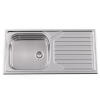 Evier en inox Rodi Okio Line Okio Line 104 M finition mat couleur inox 500x1000 avec 1 cuve égouttoir réversible