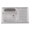 Evier en inox Rodi Okio Line Okio Line 103 P finition poli couleur inox 500x860 avec 1 cuve égouttoir réversible
