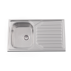 Evier en inox Rodi Okio Line Okio Line 86 Flat P finition poli couleur inox 860x500 avec 1 cuve égouttoir réversible