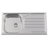 Evier en inox Rodi Okio Line Okio Line 85 Flat M finition mat couleur inox 860x435 avec 1 cuve égouttoir réversible