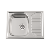 Evier en inox Rodi Okio Line Okio Line 65 Flat M finition mat couleur inox 650x500 avec 1 cuve égouttoir réversible