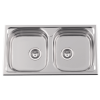Evier en inox Rodi Okio Line Okio Line 78 Duo P finition poli couleur inox 780x435 avec 2 cuves
