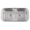 Evier en inox Rodi Okio Line Sevilla BB finition poli couleur inox 860x435 avec 2 cuves