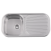 Evier en inox Rodi Okio Line Sevilla Flat finition poli couleur inox 860x435 avec 1 cuve égouttoir réversible