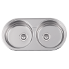 Evier en inox Rodi Okio Line Dueto M finition mat couleur inox 847x444 avec 2 cuves